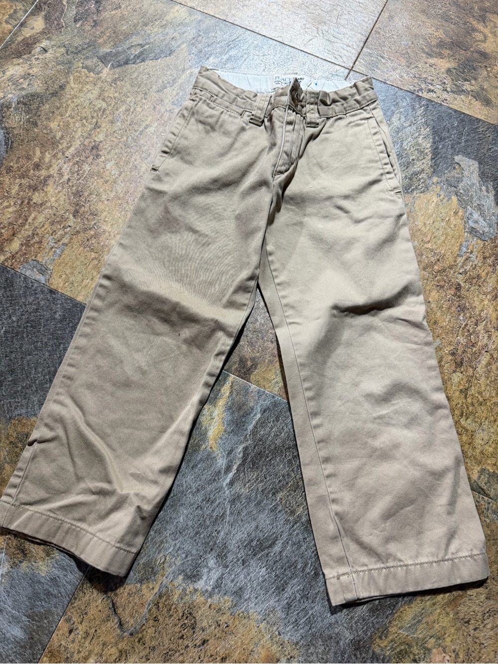 Boys Classic Straight Chino Pants in Khaki